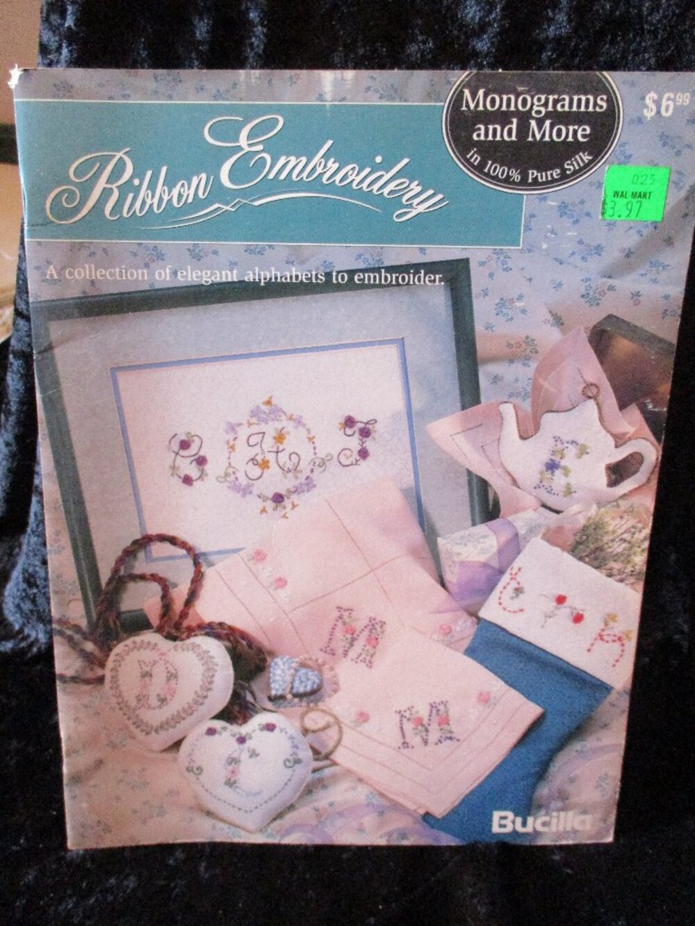 1994 Bucilla Monograms & More Silk Ribbon Embroidery Pattern Book